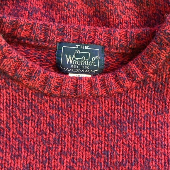 Woolrich Red& Blue Speckled Wool Blend Sweater Size Medium Soft - Picture 4 of 9